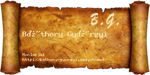 Báthory Györgyi névjegykártya
