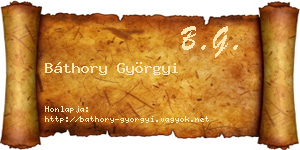Báthory Györgyi névjegykártya